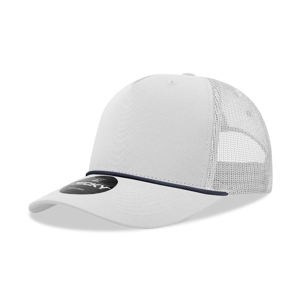 Decky 6040 5 Panel Mid Profile Structured Cotton/Poly Blend Trucker w/Rope