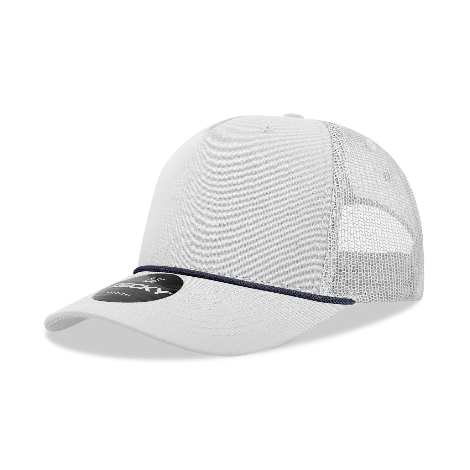 Decky 6040 5 Panel Mid Profile Structured Cotton/Poly Blend Trucker w/Rope