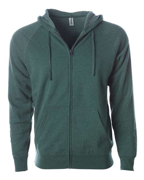 Independent Trading Co. PRM33SBZ Unisex Special Blend Raglan Full-Zip Hooded Sweatshirt