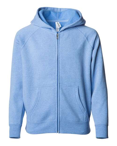 Independent Trading Co. PRM15YSBZ Youth Lightweight Special Blend Raglan Zip Hood