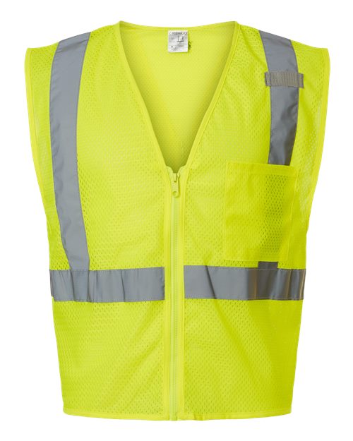 Kishigo 1089-1090 Unisex Single Pocket Zipper Mesh Vest