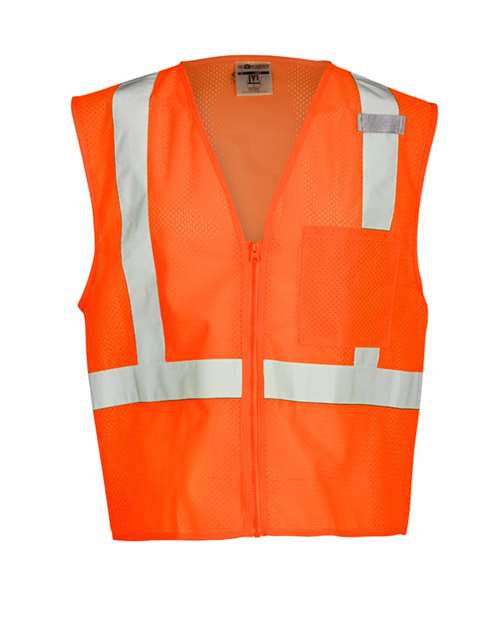 Kishigo 1089-1090 Unisex Single Pocket Zipper Mesh Vest