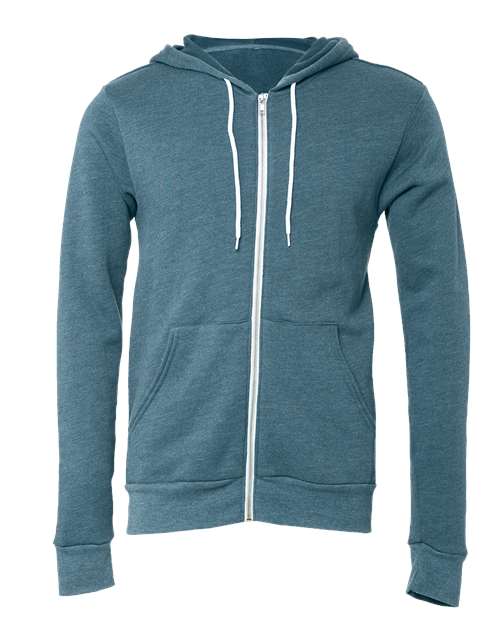 BELLA + CANVAS 3739 Unisex Sponge Fleece Full-Zip Hoodie Sweatshirt