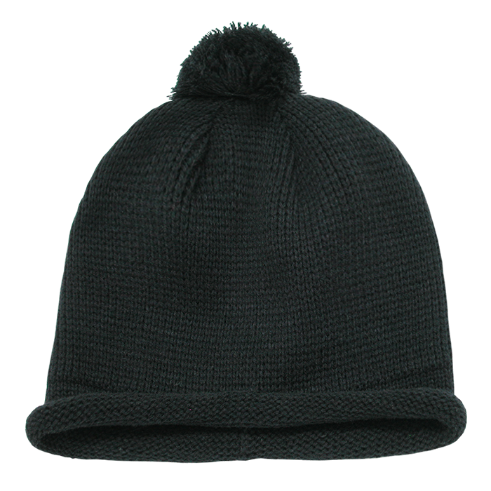 Decky 611A Solid RollUp Beanie w/PomPom