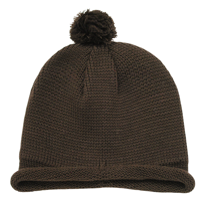 Decky 611A Solid RollUp Beanie w/PomPom
