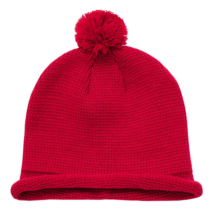 Decky 611A Solid RollUp Beanie w/PomPom