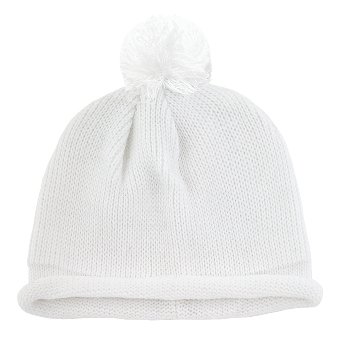 Decky 611A Solid RollUp Beanie w/PomPom