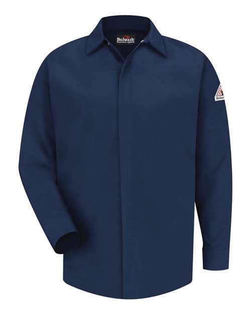 Bulwark SLS2T Men's Tall Concealed-Gripper Pocketless Work Shirt
