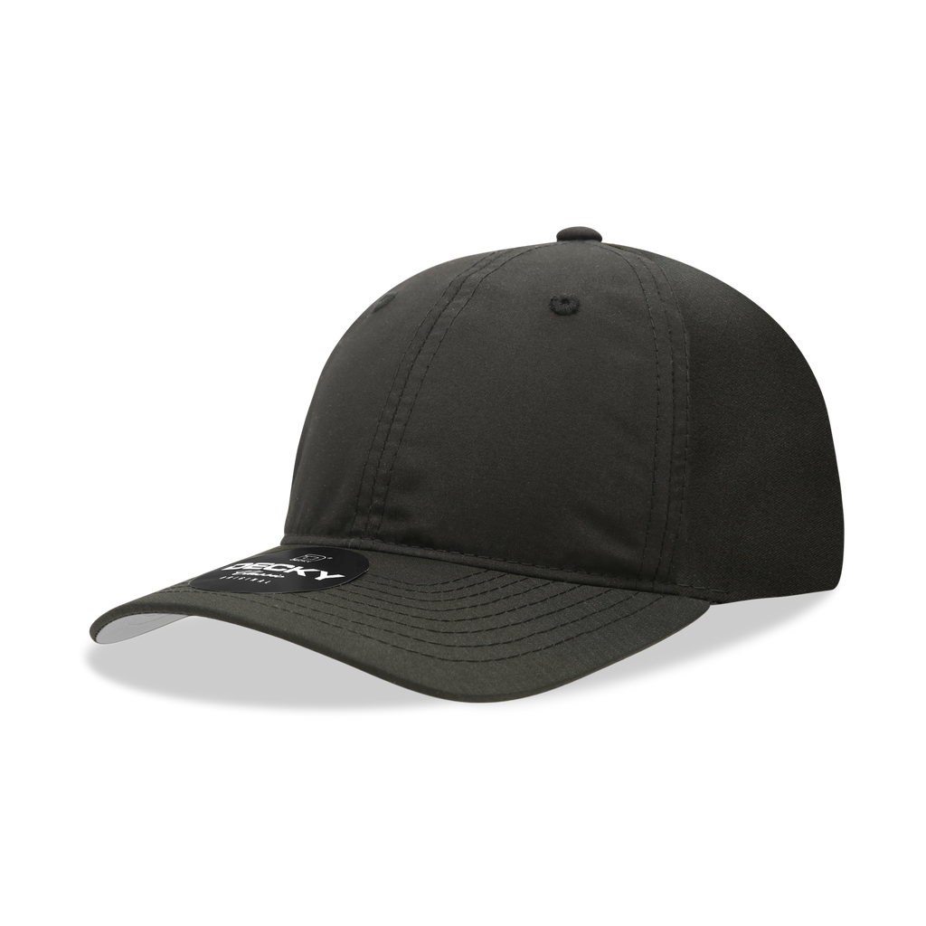 Decky 6220 6 Panel Low Profile Relaxed Performance Dad Hat, Black