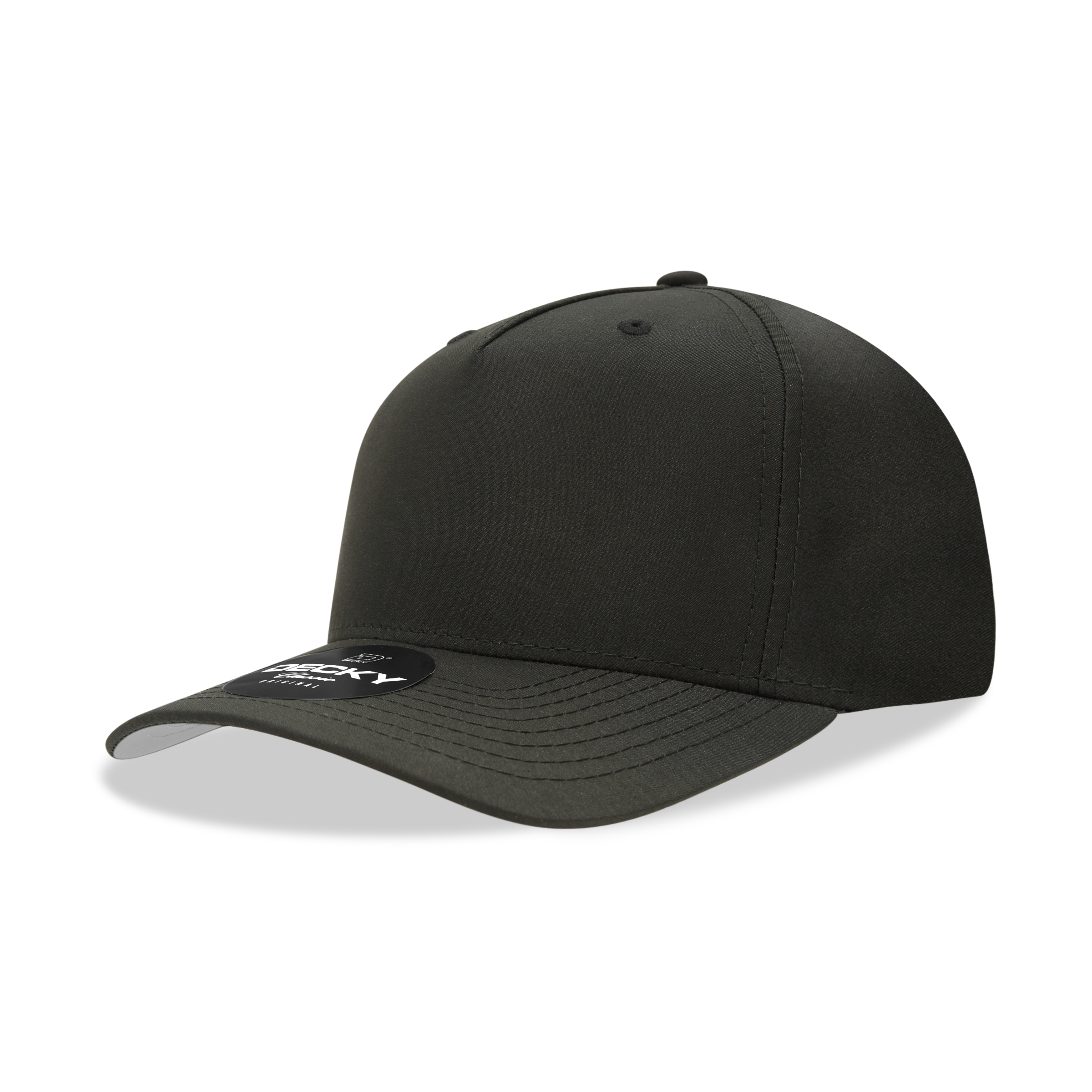 Decky 6221 5 Panel Mid Profile Structured Performance Cap, Black
