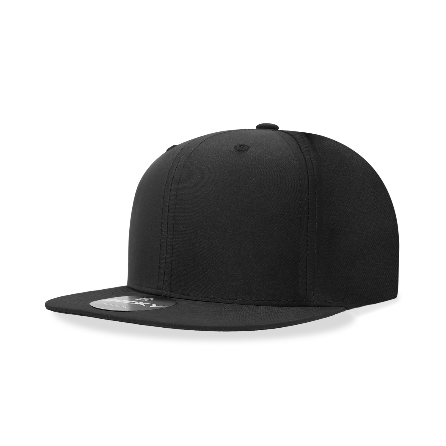 Decky 6223 6 Panel High Profile Structured Performance Snapback, Black