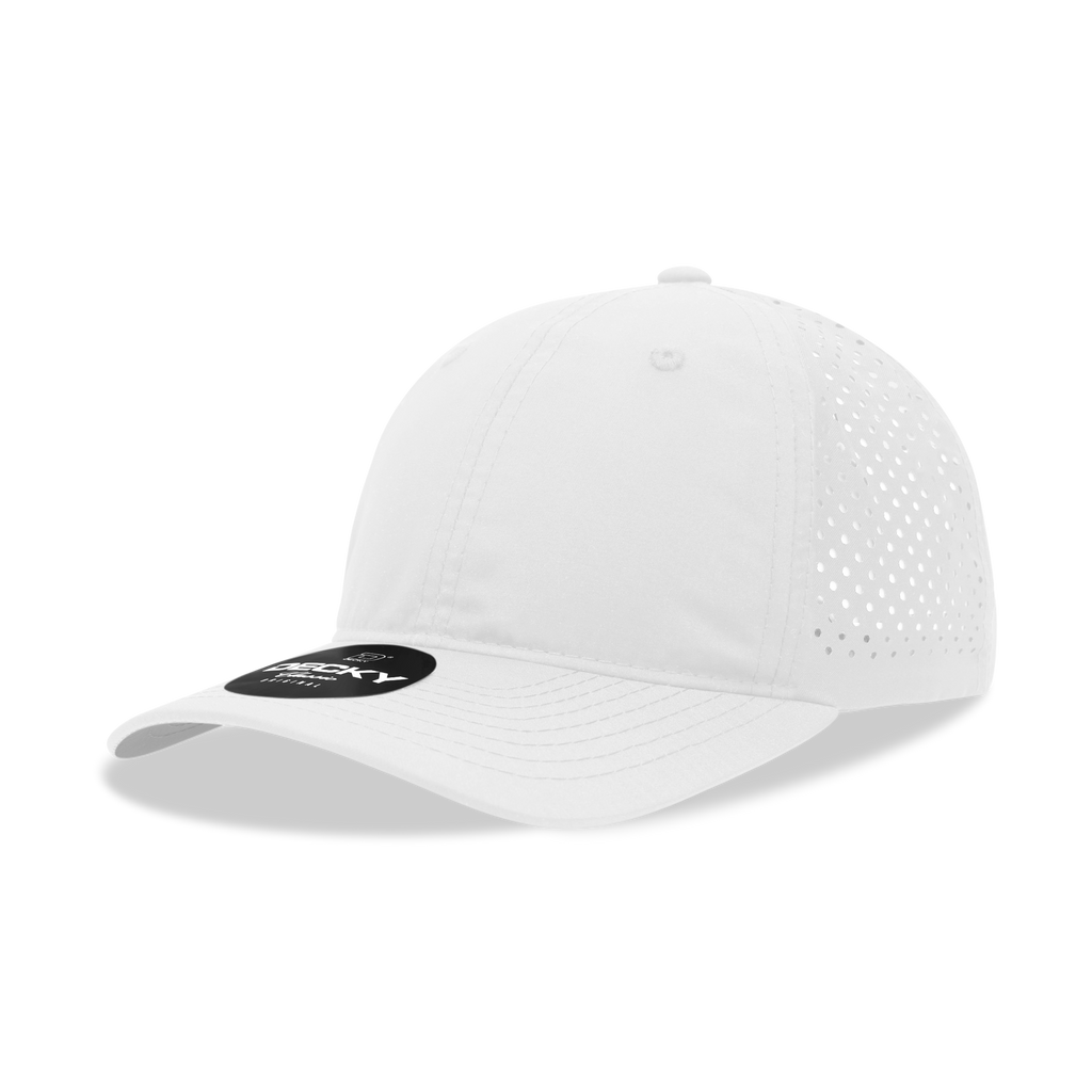 Decky 6224 6 Panel Low Profile Relaxed Perforated Performance Dad Hat, Black