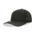Decky 6225 5 Panel Mid Profile Structured Perforated Performance Cap, Black