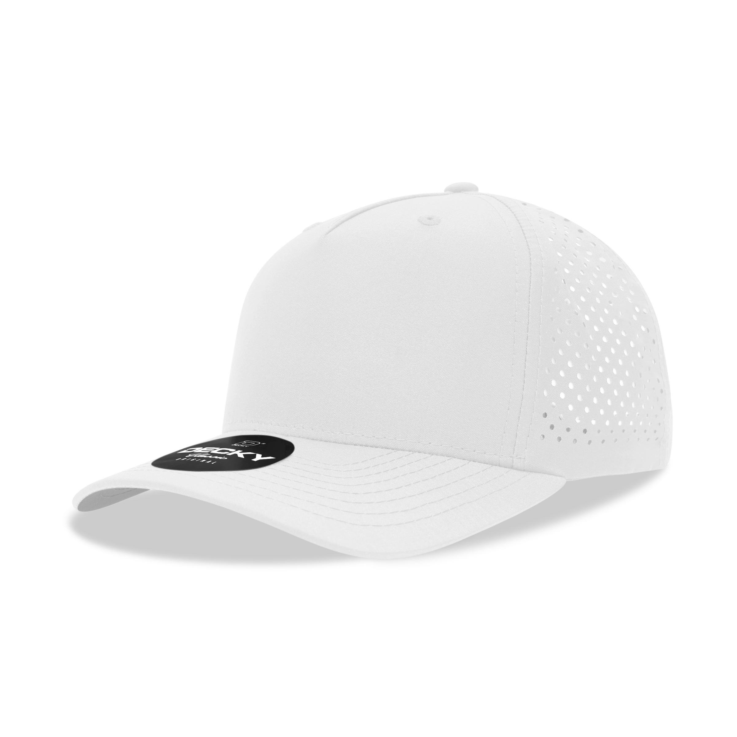 Decky 6225 5 Panel Mid Profile Structured Perforated Performance Cap, Black