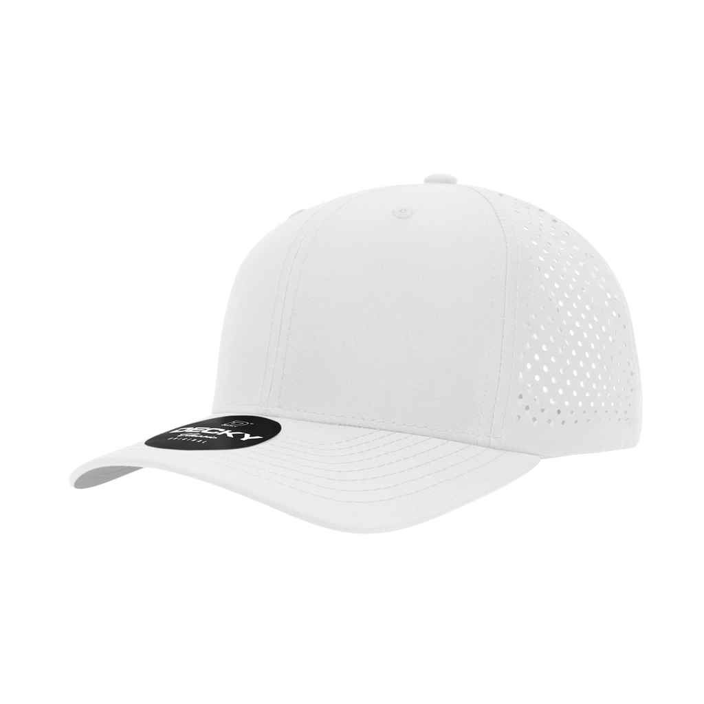 Decky 6227 6 Panel Mid Profile Structured Perforated Performance Cap, Black