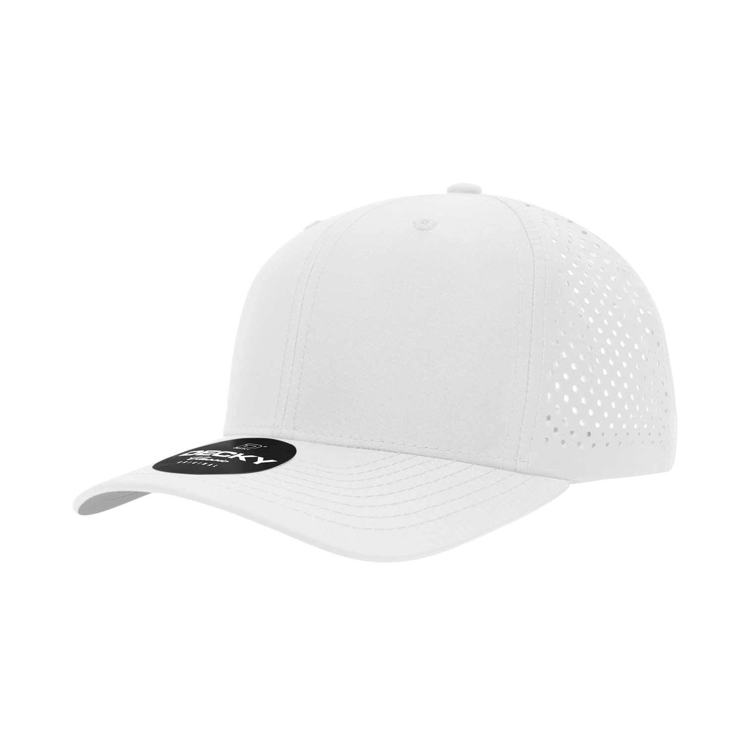 Decky 6227 6 Panel Mid Profile Structured Perforated Performance Cap, Black
