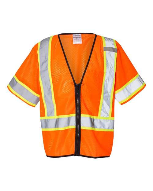 Kishigo 1565-1566 Unisex Class 3 Mesh Zippered Vest