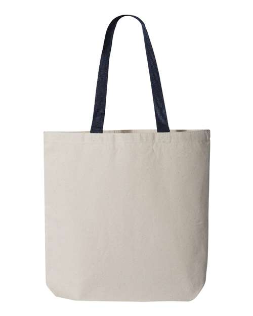 Q-Tees Q4400 11L Canvas Tote with Contrast-Color Handles