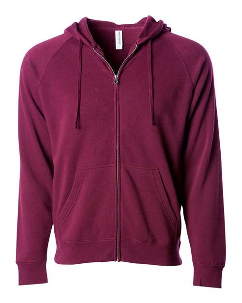 Independent Trading Co. PRM33SBZ Unisex Special Blend Raglan Full-Zip Hooded Sweatshirt