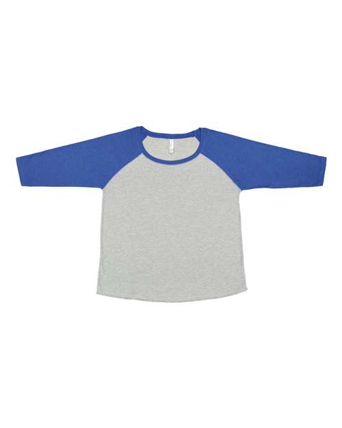 LAT 3830 Women's Curvy Collection Baseball Three-Quarter Sleeve Tee