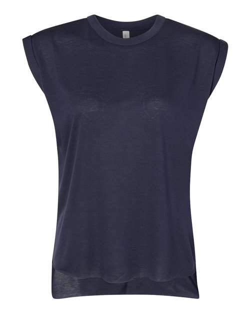 BELLA + CANVAS 8804 Women’s Flowy Rolled Cuffs Muscle Tee