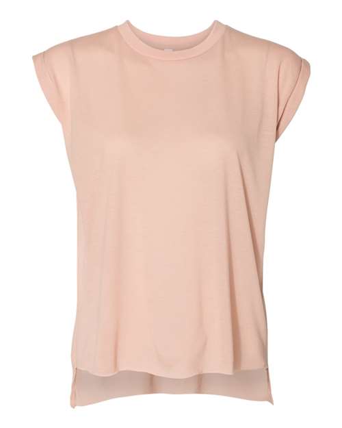 BELLA + CANVAS 8804 Women’s Flowy Rolled Cuffs Muscle Tee