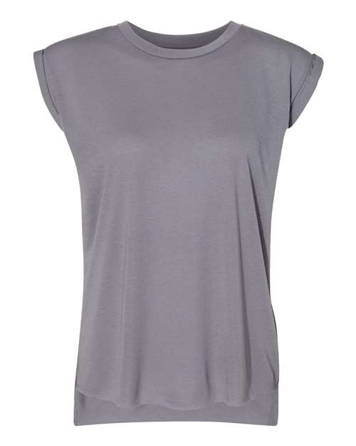 BELLA + CANVAS 8804 Women’s Flowy Rolled Cuffs Muscle Tee