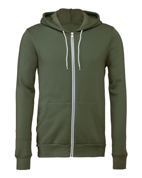BELLA + CANVAS 3739 Unisex Sponge Fleece Full-Zip Hoodie Sweatshirt