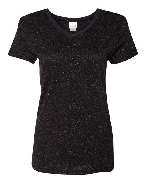 J. America 8136 Women’s Glitter V-Neck T-Shirt