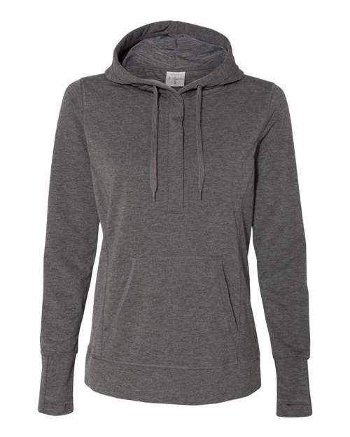 J. America 8431 Women’s Omega Stretch Snap-Placket Hooded Sweatshirt