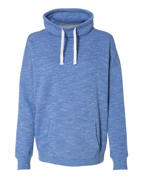 J. America 8673 Women’s Mélange Fleece Cowl Neck Sweatshirt
