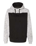 J. America 8676 Men's Mélange Fleece Colorblocked Hooded Sweatshirt