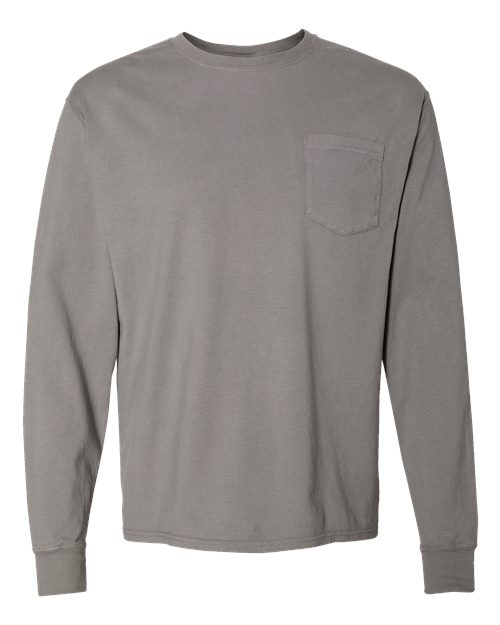 ComfortWash by Hanes GDH250 Unisex Garment-Dyed Long Sleeve T-Shirt With a Pocket