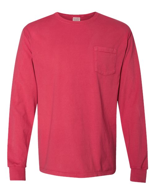 ComfortWash by Hanes GDH250 Unisex Garment-Dyed Long Sleeve T-Shirt With a Pocket