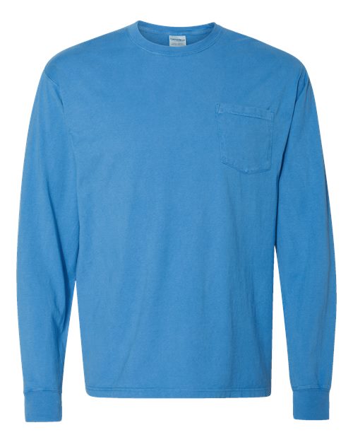 ComfortWash by Hanes GDH250 Unisex Garment-Dyed Long Sleeve T-Shirt With a Pocket