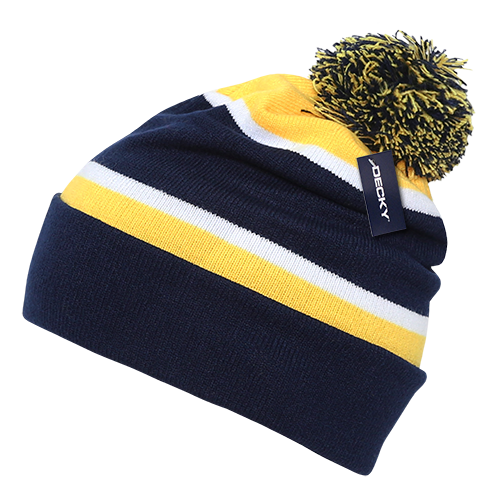 Decky 690 Two Tone Pom Pom Beanies