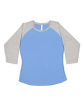 LAT 3530 Women's Baseball Fine Jersey Three-Quarter Sleeve Tee