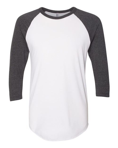 American Apparel BB453US Unisex USA-Made 50/50 Poly/Cotton Raglan Three-Quarter Sleeve Tee