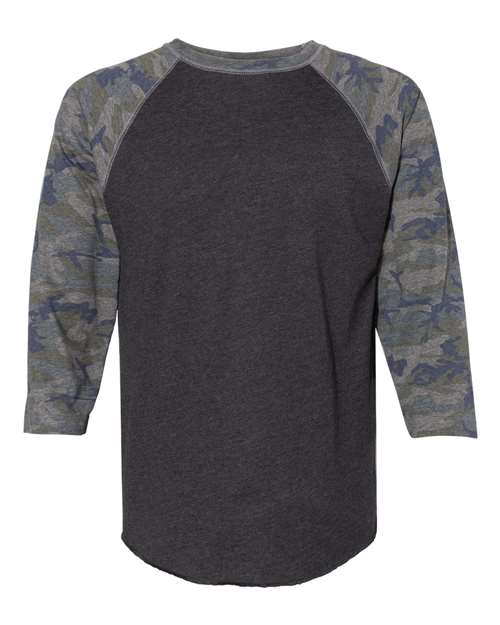 LAT 6930 Unisex Baseball Fine Jersey Three-Quarter Sleeve Tee
