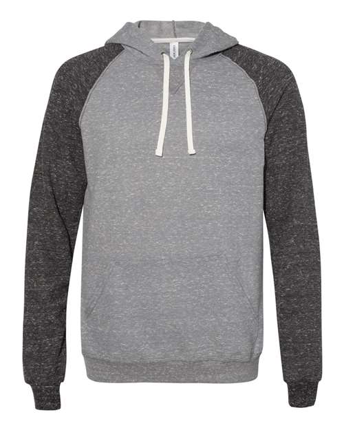 JERZEES 90MR Unisex Snow Heather French Terry Raglan Hooded Sweatshirt