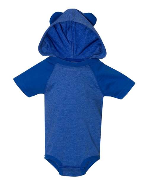 Rabbit Skins 4417 Infant Fine Jersey Raglan Bodysuit with Hood & Ears