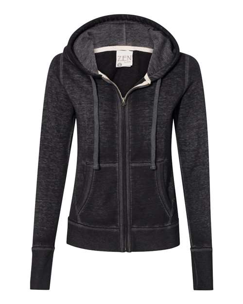 J. America 8913 Women's Zen Fleece Full-Zip Hooded Sweatshirt