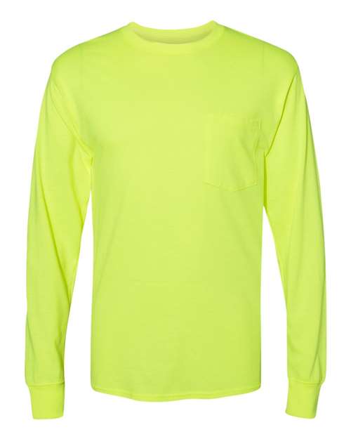 Hanes W120 Unisex Workwear Long Sleeve Pocket T-Shirt