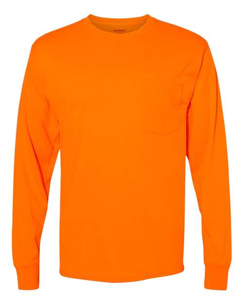 Hanes W120 Unisex Workwear Long Sleeve Pocket T-Shirt