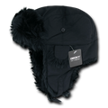 Decky 777 Faux Fur Aviator Hat, Black