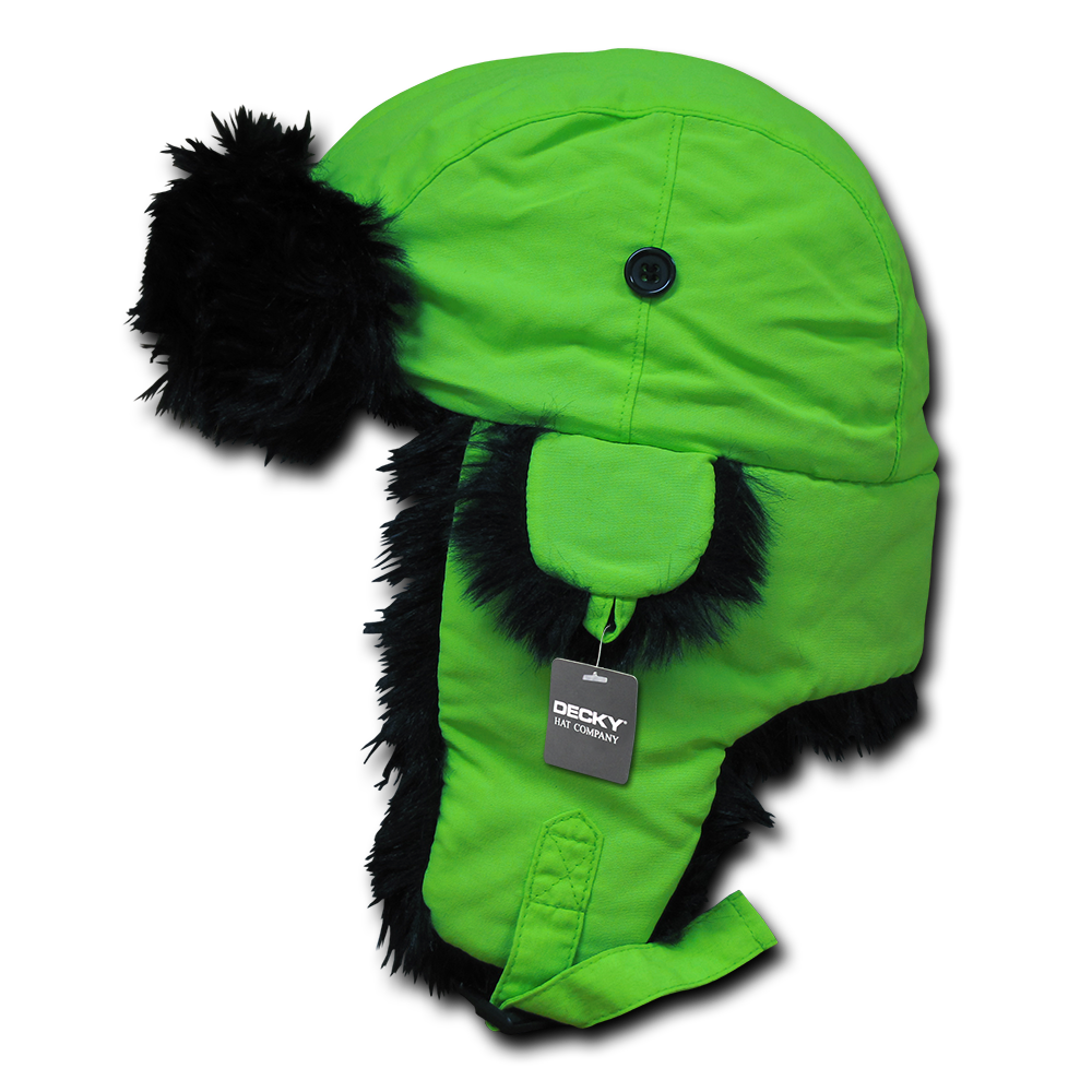 Decky 778 Neon Aviator Hat, Neon Green/Black