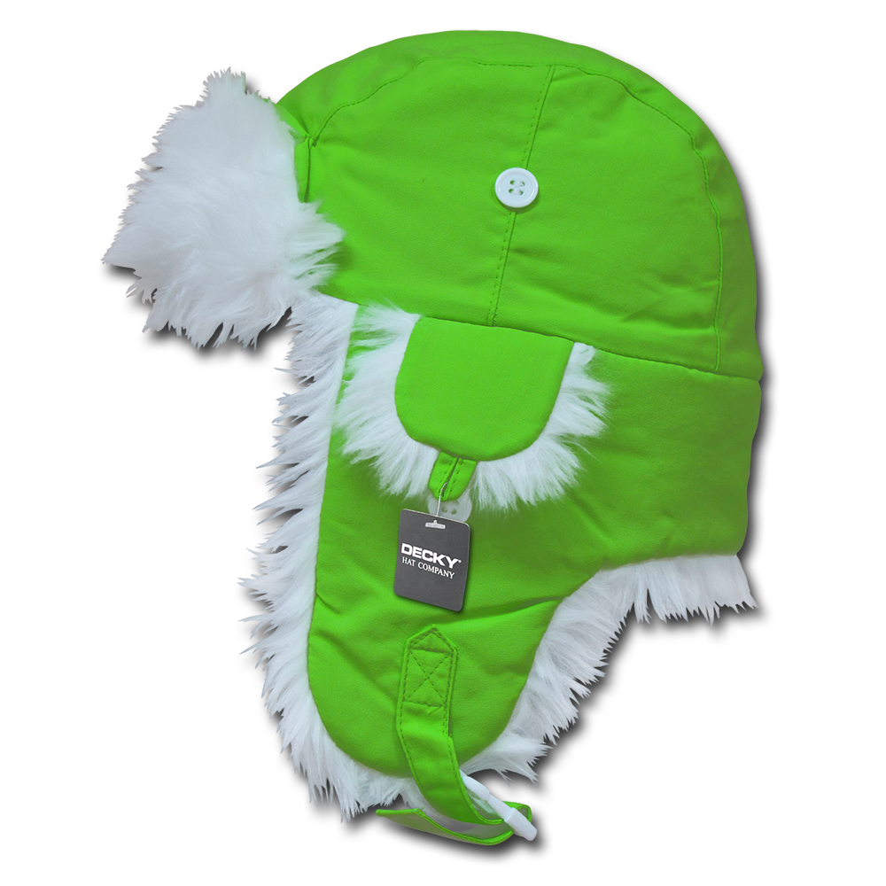Decky 779 Neon Aviator Hat, Neon Green/White