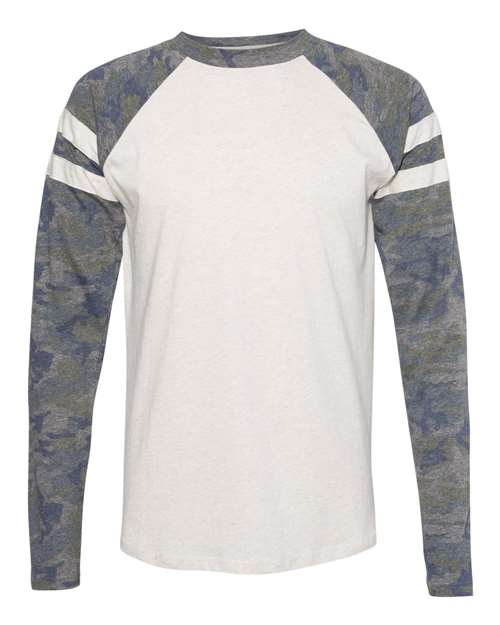 LAT 6934 Unisex Fine Jersey Mash Up Long Sleeve Tee
