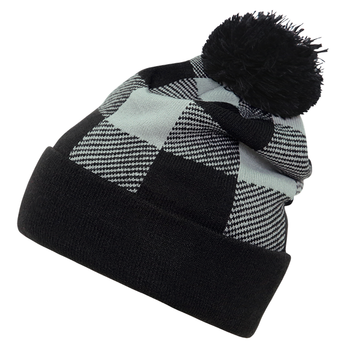 Decky 8028 Pom Plaid Beanie