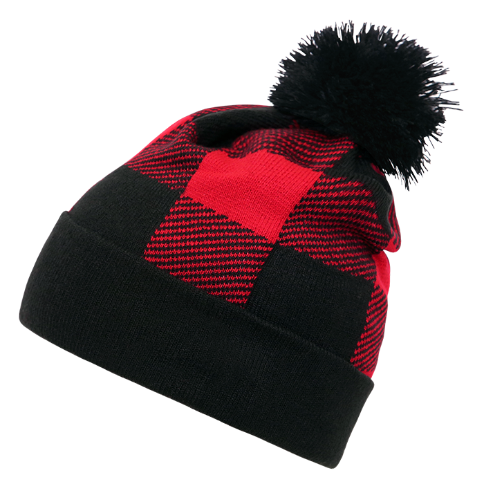 Decky 8028 Pom Plaid Beanie